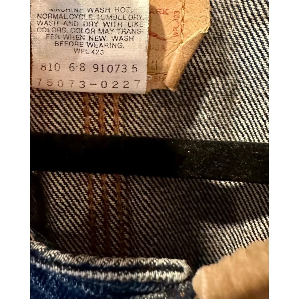 Levis Mens Blue Acid Wash Boxy Denim Jacket M 75073 Corduroy Collar‎ Sleeves VTG